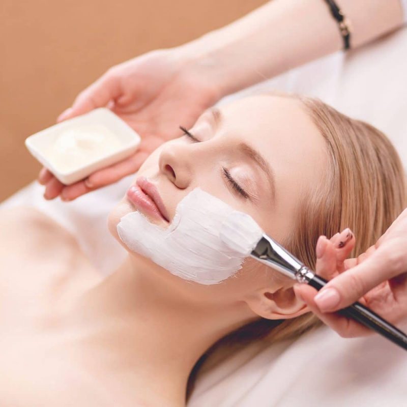 Spa Facial Mask Application. Spa Beauty Organic Facial Mask Appl